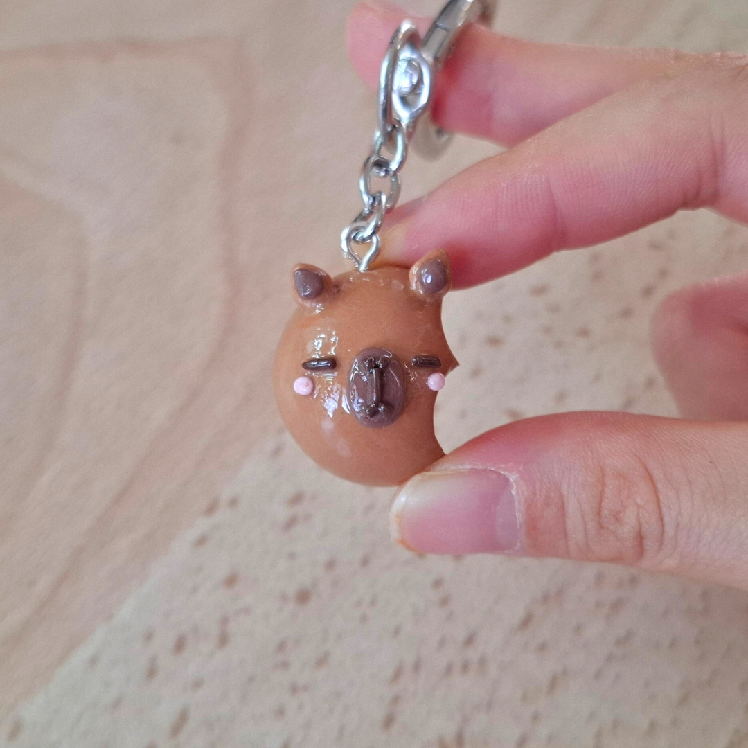 Capybara Mochi Keychain | Handmade Polymer Clay Keychain