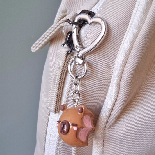 Capybara Mochi Keychain | Handmade Polymer Clay Keychain