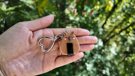Capybara Onigiri Keychain | Handmade Polymer Clay Keychain