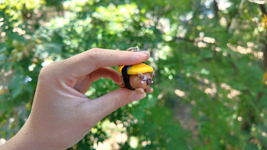 Capybara Tamago Nigiri Keychain | Handmade Polymer Clay Keychain