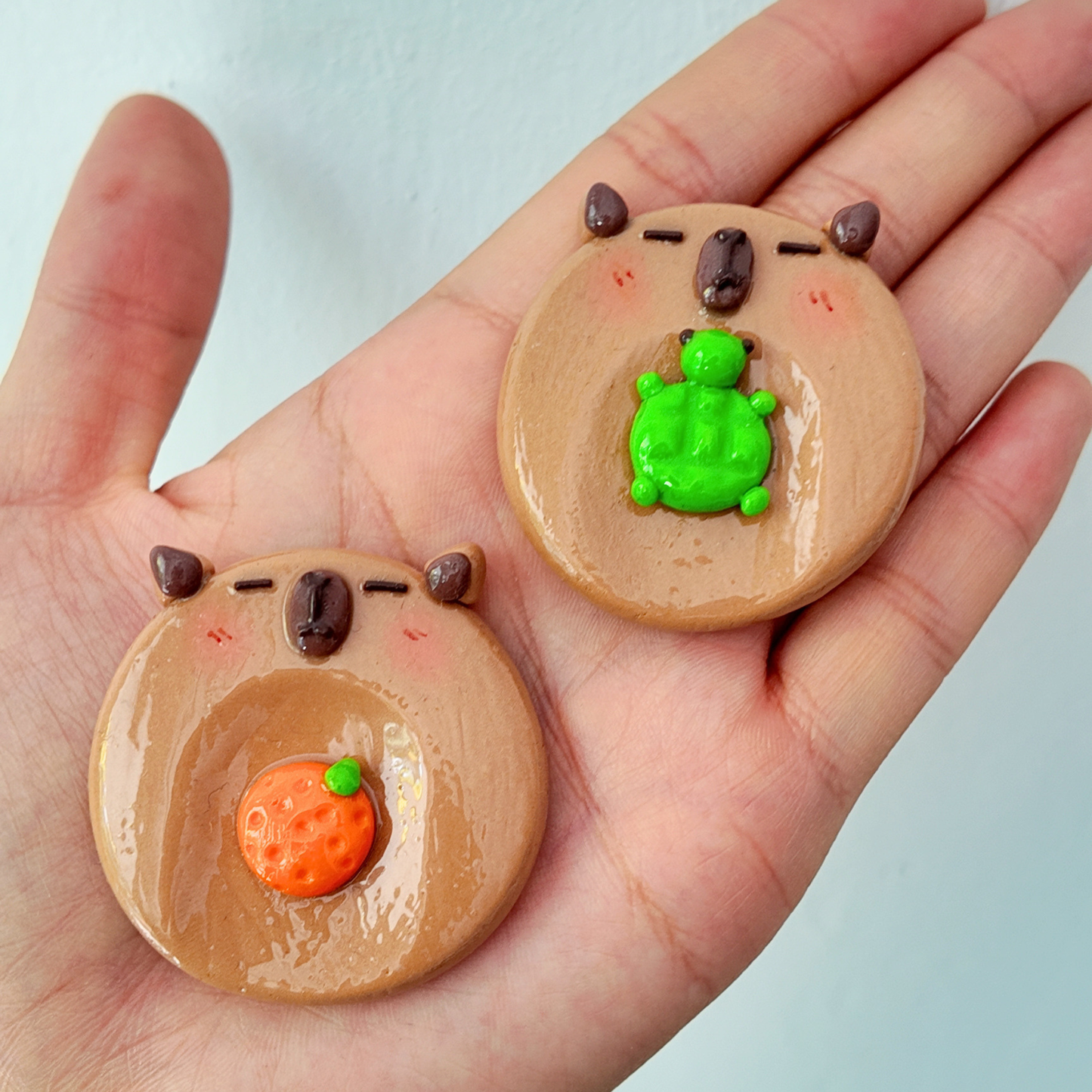 Capybara Worry Stone | Handmade Polymer Clay Stress Relief Stone